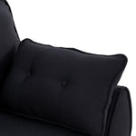 3 Seater Modular Linen Fabric Sofa Bed Couch Futon - Black