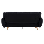 3 Seater Modular Linen Fabric Sofa Bed Couch Futon - Black