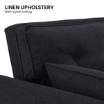 3 Seater Modular Linen Fabric Sofa Bed Couch Futon - Black