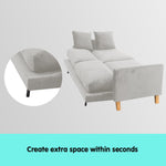 3 Seater Velvet Sofa Bed Couch Furniture Light Grey