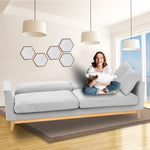 3 Seater Velvet Sofa Bed Couch Furniture Light Grey