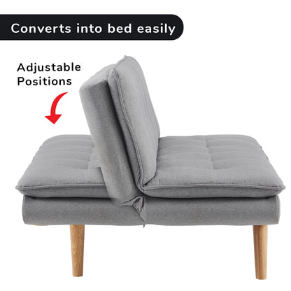 Grey 3 Seater Sofa Bed Lounge 180x80x70cm