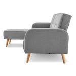 3-Seater Corner Sofa Bed with Chaise Lounge - Light Grey