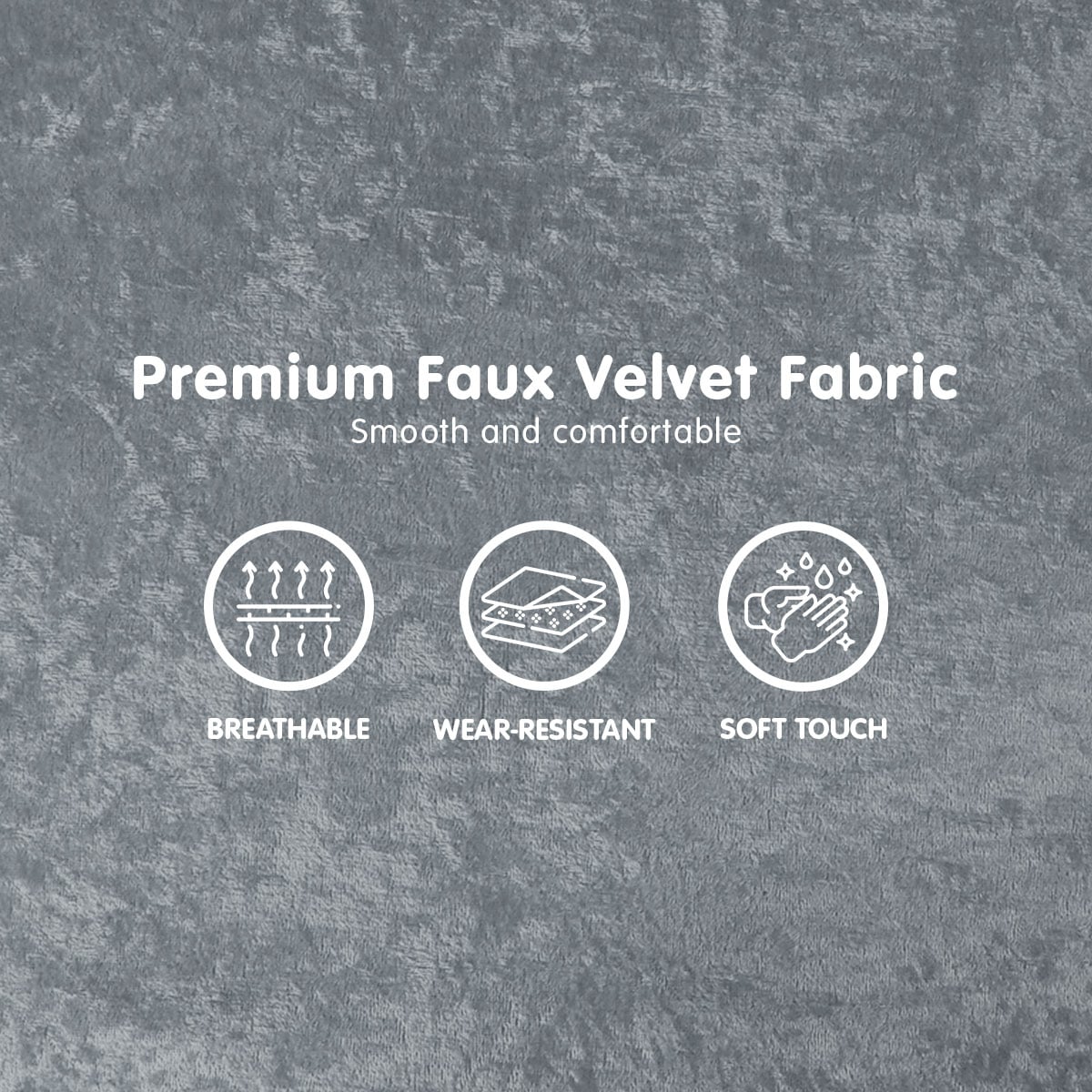 Grey Velvet Sofa Bed 121x80x75cm