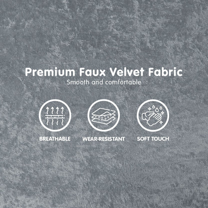 Grey Velvet Sofa Bed 121x80x75cm