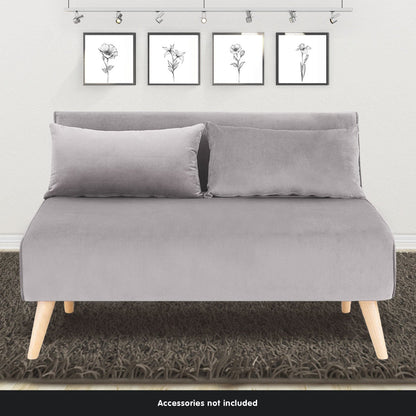 Grey Velvet Sofa Bed 121x80x75cm
