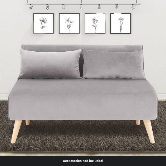 Grey Velvet Sofa Bed 121x80x75cm