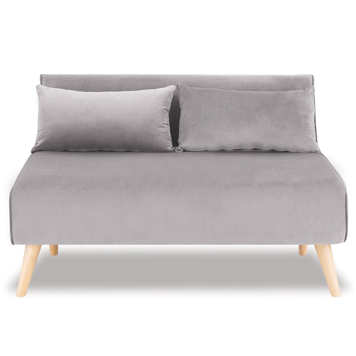Grey Velvet Sofa Bed 121x80x75cm