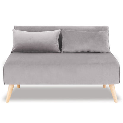 Grey Velvet Sofa Bed 121x80x75cm