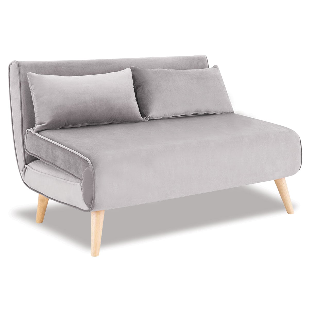 Grey Velvet Sofa Bed 121x80x75cm
