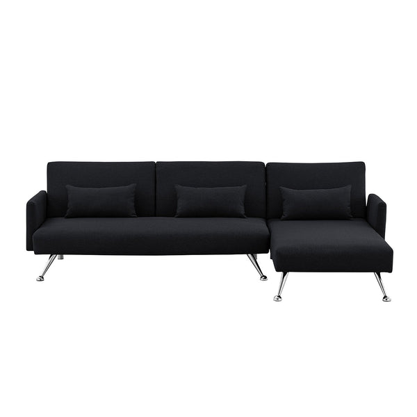  Mia 3-Seater Sofa Bed with Chaise & 3 Pillows