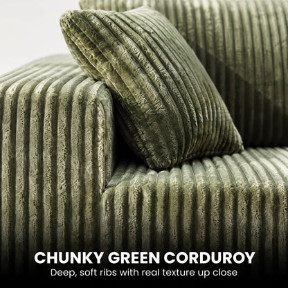 Corner Sofa Green Chaise 1x3cm