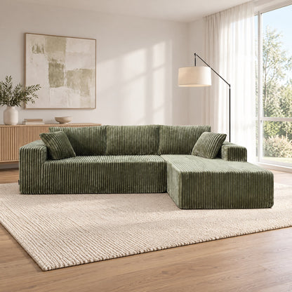 Corner Sofa Green Chaise 1x3cm