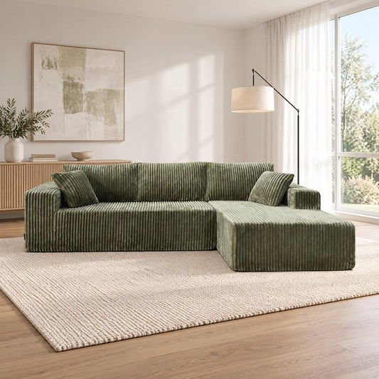 Corner Sofa Green Chaise 1x3cm