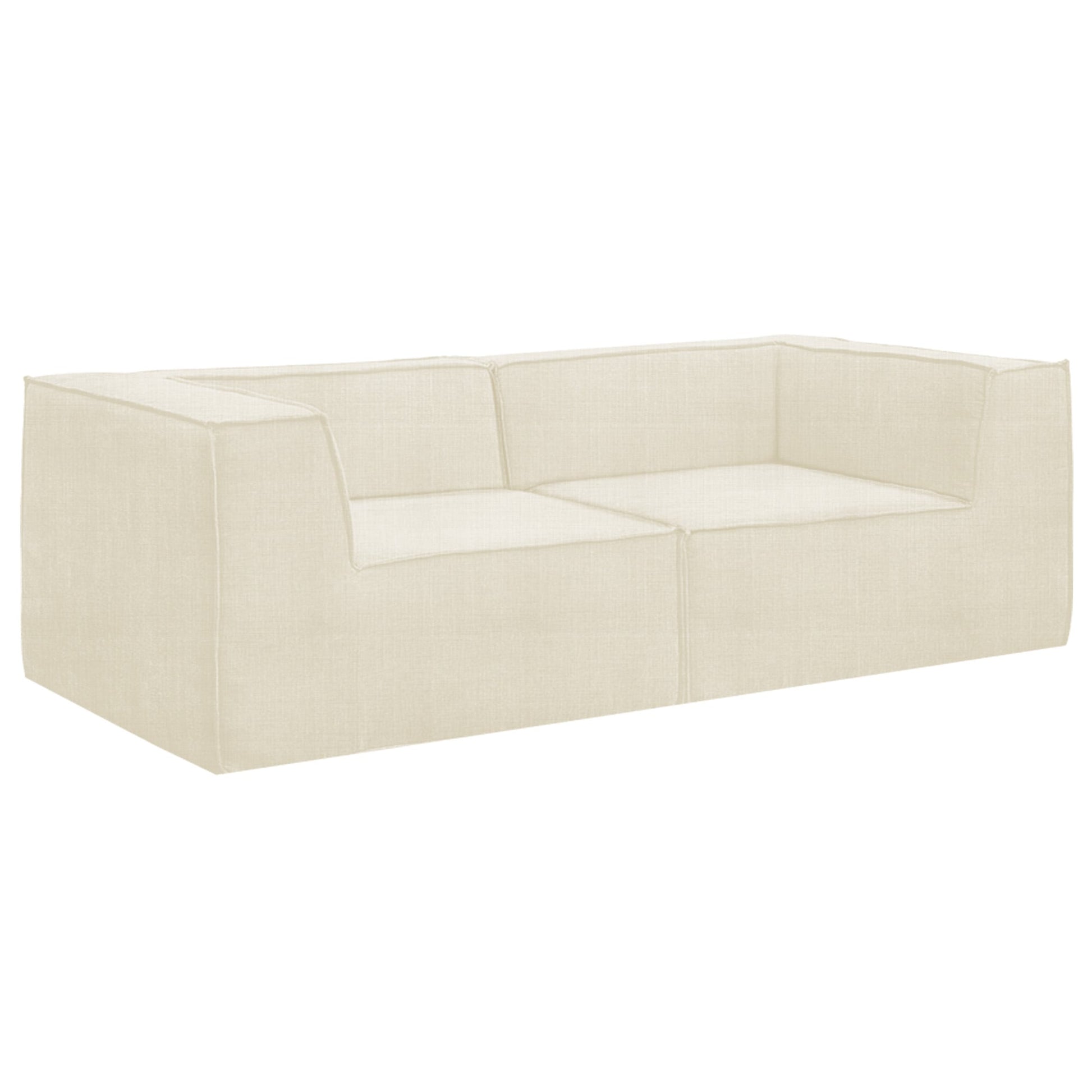 Modular 3-Seater Sofa Novi Cream with Ottoman Non-Slip Lounge Couch