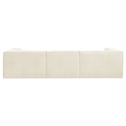 Modular 3-Seater Sofa Novi Cream with Ottoman Non-Slip Lounge Couch