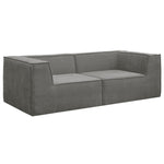 Modular 3-Seater Sofa Couch with Ottoman Grey Non-Slip Bottom