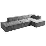 Vani 3-Seater Modular Sofa Set Dark Grey Modern Living Room Furniture