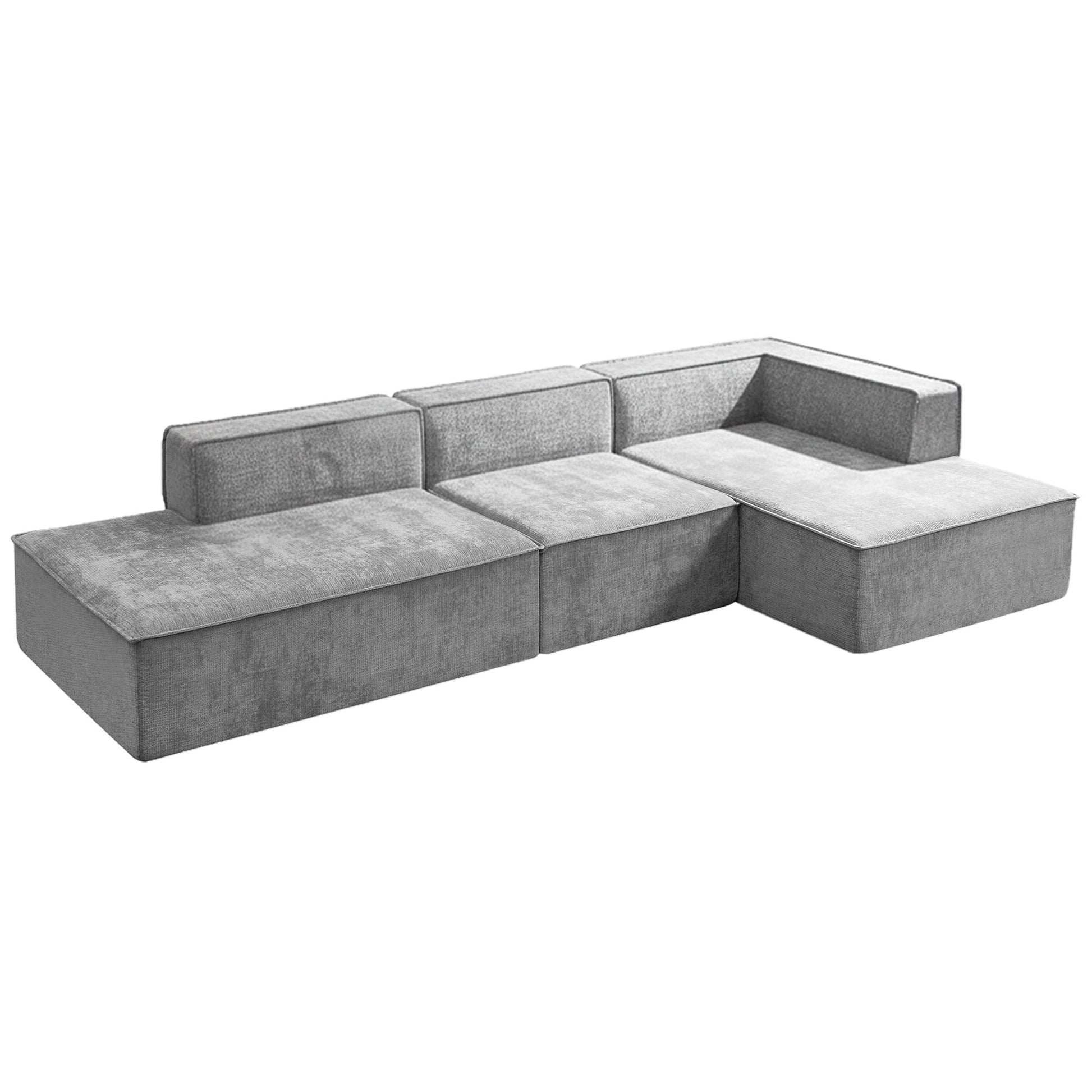 Vani 3-Seater Modular Sofa Set Light Grey Modern Living Room Furniture