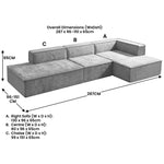 Vani 3-Seater Modular Sofa Set Light Grey Modern Living Room Furniture