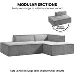 Vani 3-Seater Modular Sofa Set Light Grey Modern Living Room Furniture
