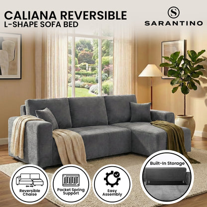L Shape Sofa Bed Storage 242x142cm