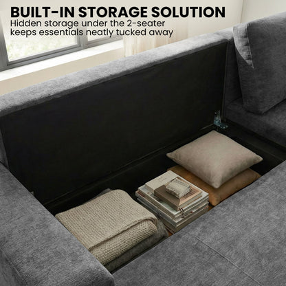 L Shape Sofa Bed Storage 242x142cm