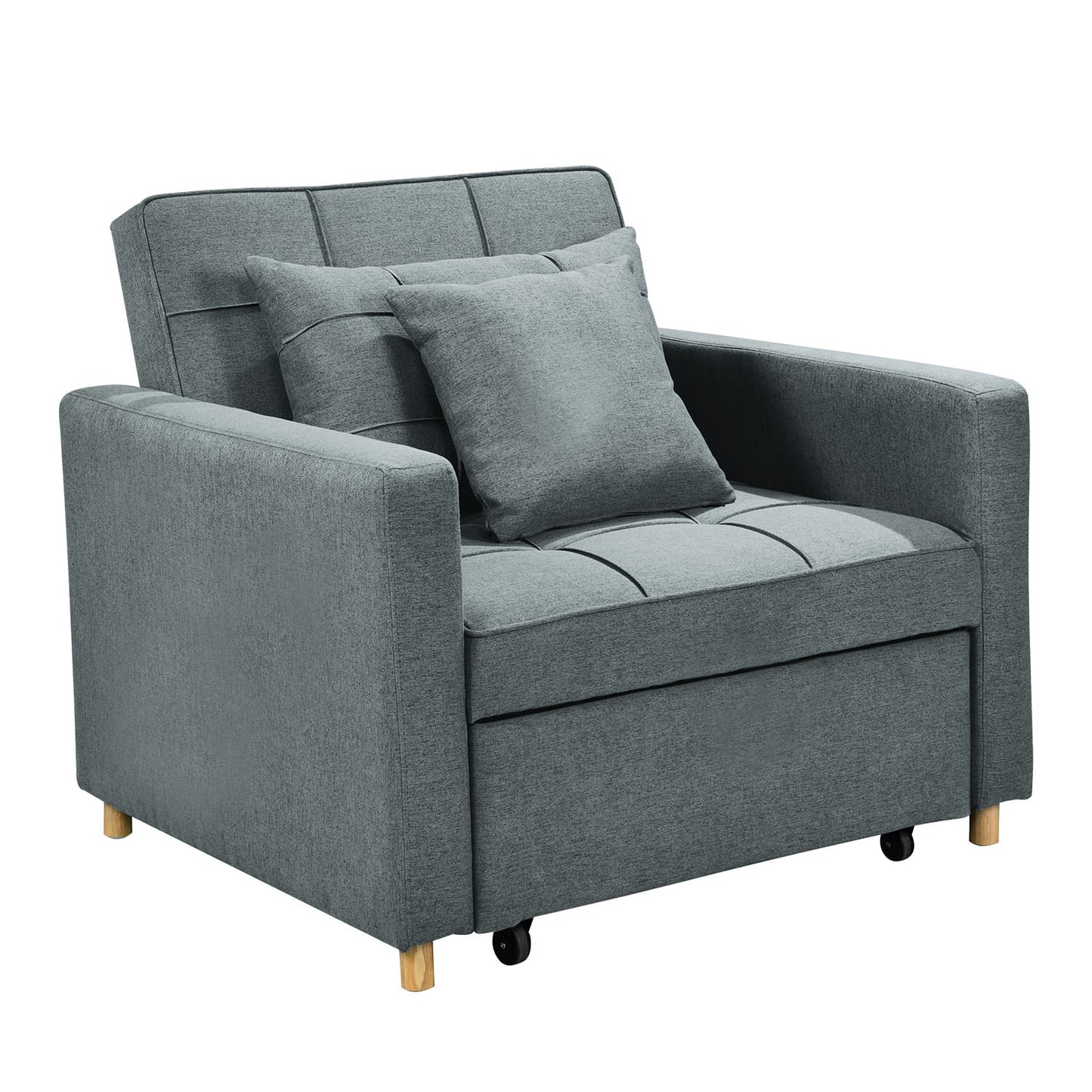 Blue sofa 101x98x88cm, side view