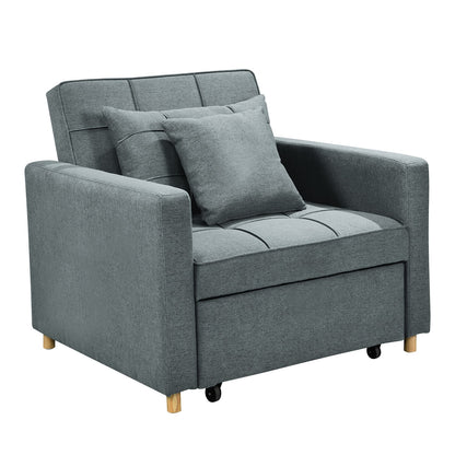 Blue sofa 101x98x88cm, side view