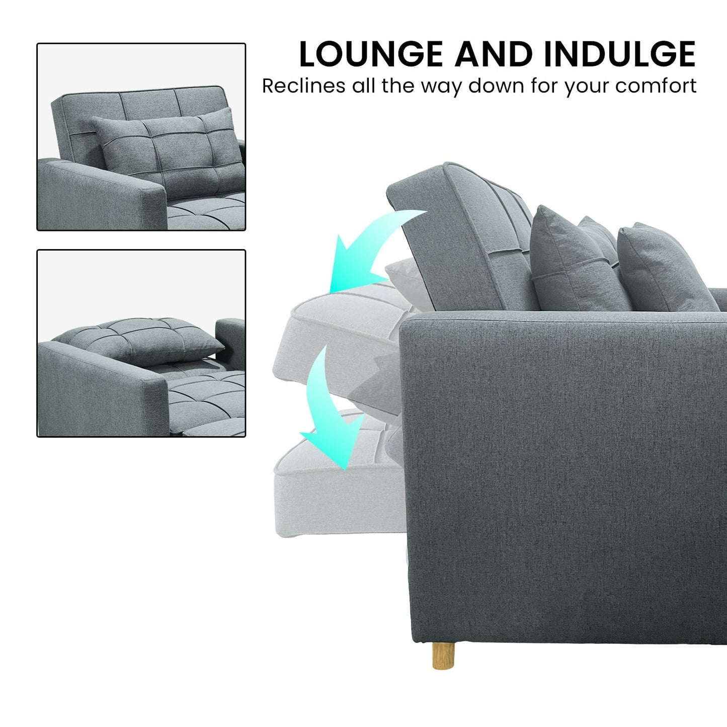 Blue sofa 101x98x88cm, view 10