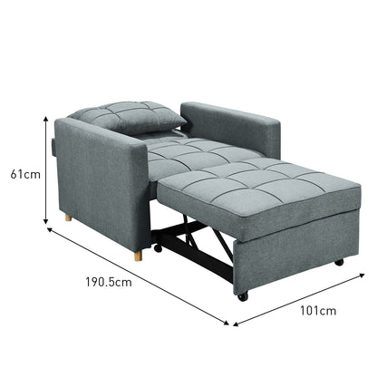 Blue sofa 101x98x88cm, in room setting