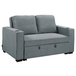 Linen Sofa Bed with Cushions & Cup Holders Dark/Light Grey