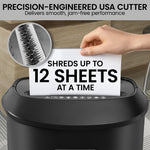25L 12-Sheet Electric Paper Shredder Cross-Cut Home Office Cutter