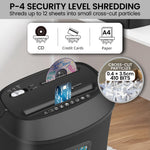 25L 12-Sheet Electric Paper Shredder Cross-Cut Home Office Cutter