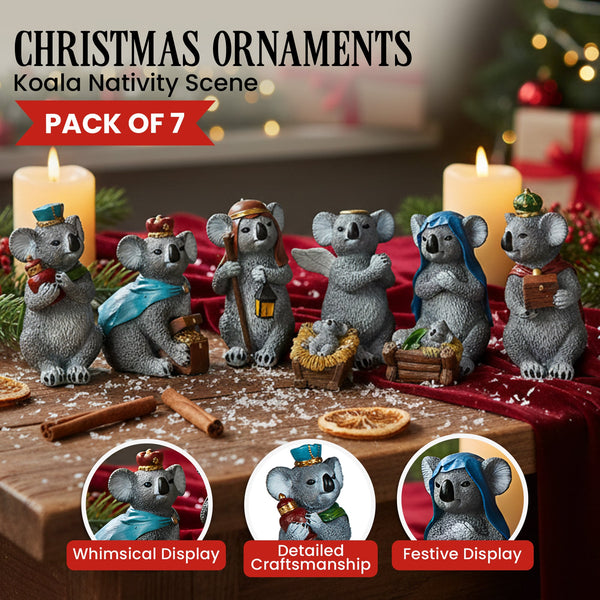  Christabelle 7-Piece Koala Christmas Nativity Scene Tree Decoration Ornaments