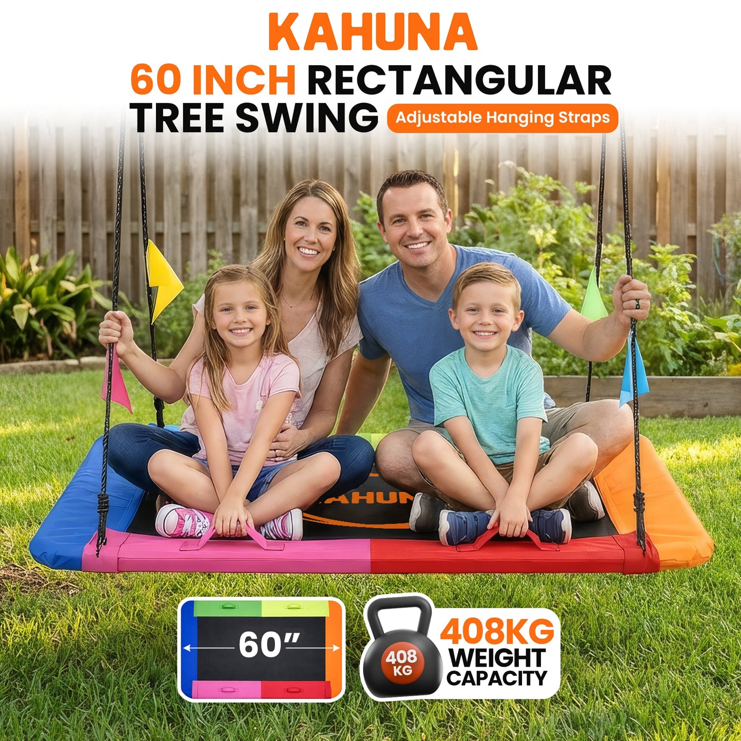 60in Rectangular Tree Swing Foam Padded | HomeAndLiving - 10