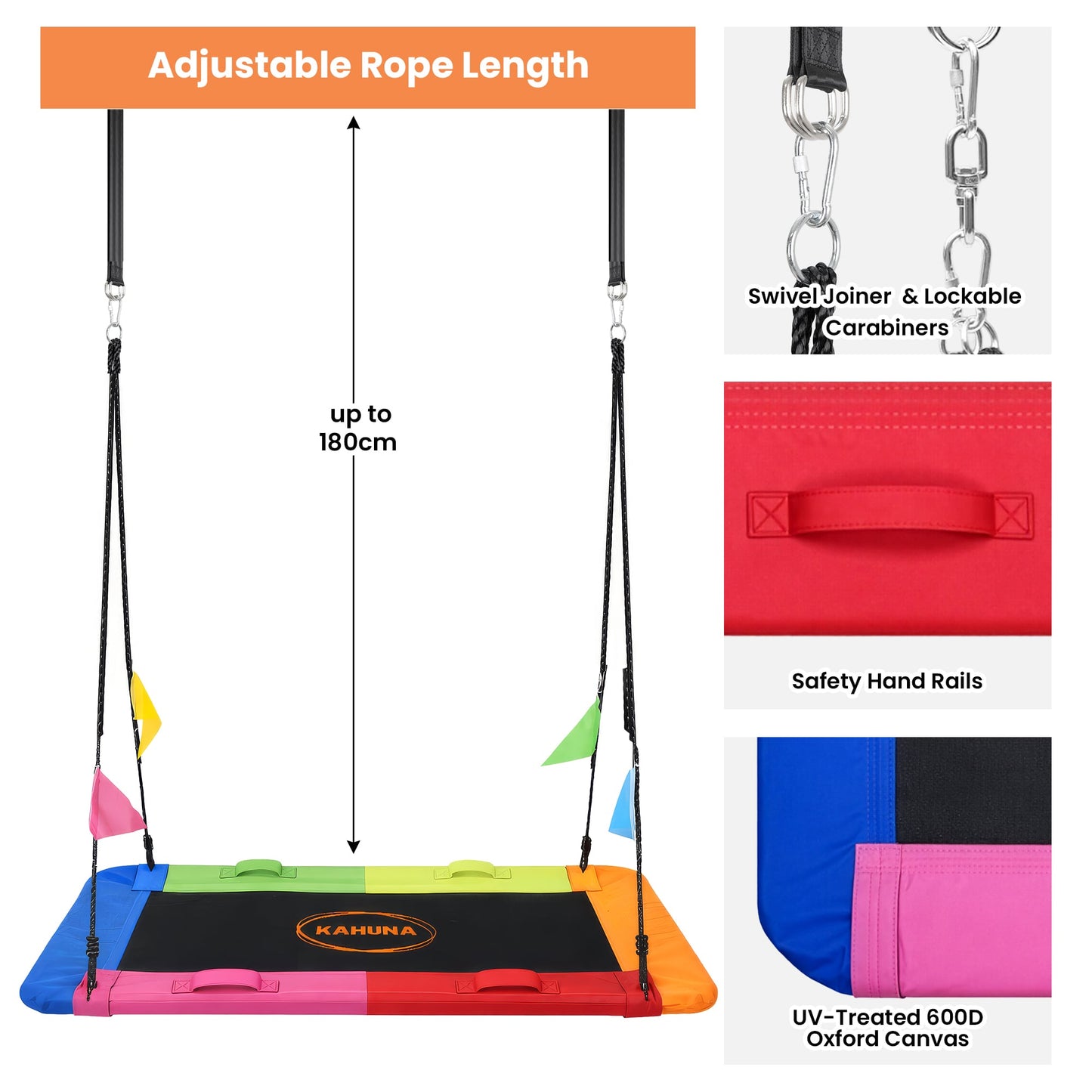 60in Rectangular Tree Swing Foam Padded | HomeAndLiving - 8