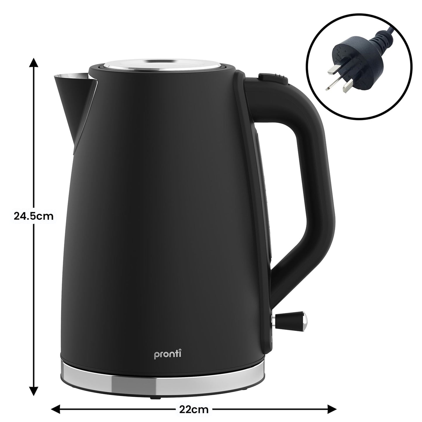 Breakfast Set Silver & Black Stainless Steel