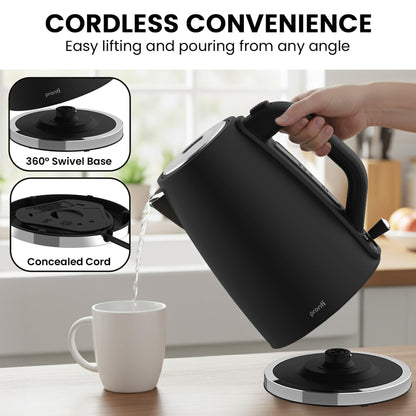 Breakfast Set Silver & Black Stainless Steel