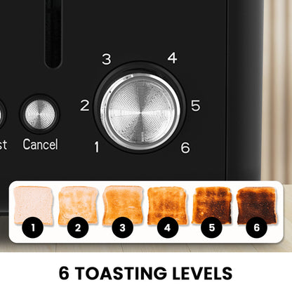 Breakfast Set Silver & Black Stainless Steel