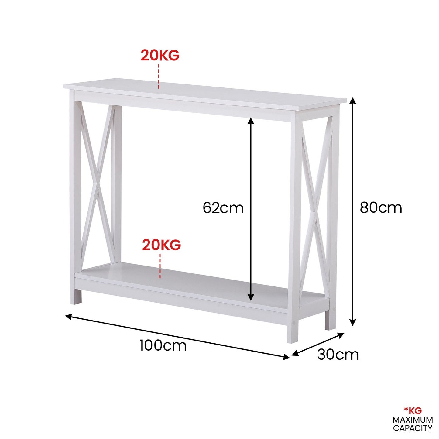 White X-Frame Console Table for Modern Elegance