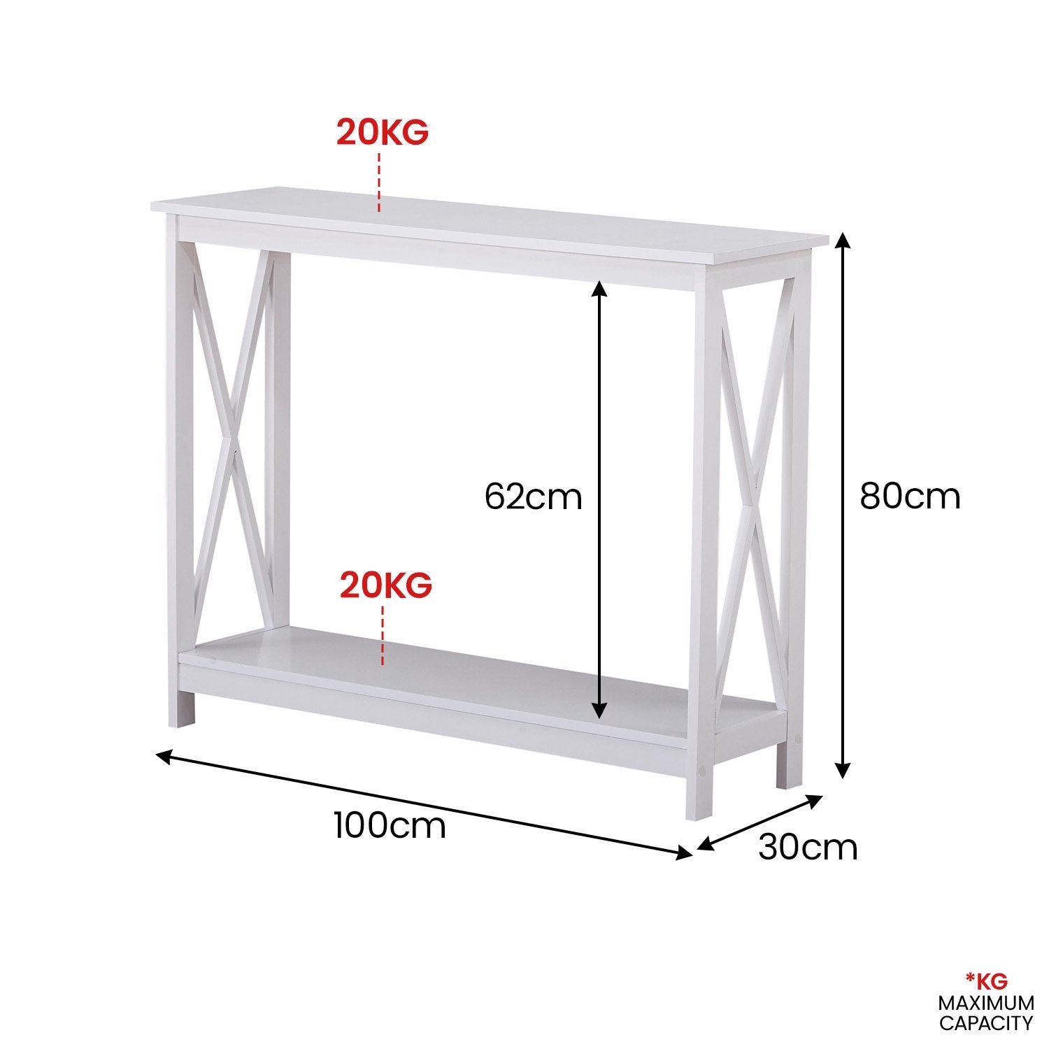 White X-Frame Console Table for Modern Elegance