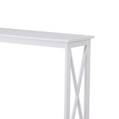 White X-Frame Console Table for Modern Elegance