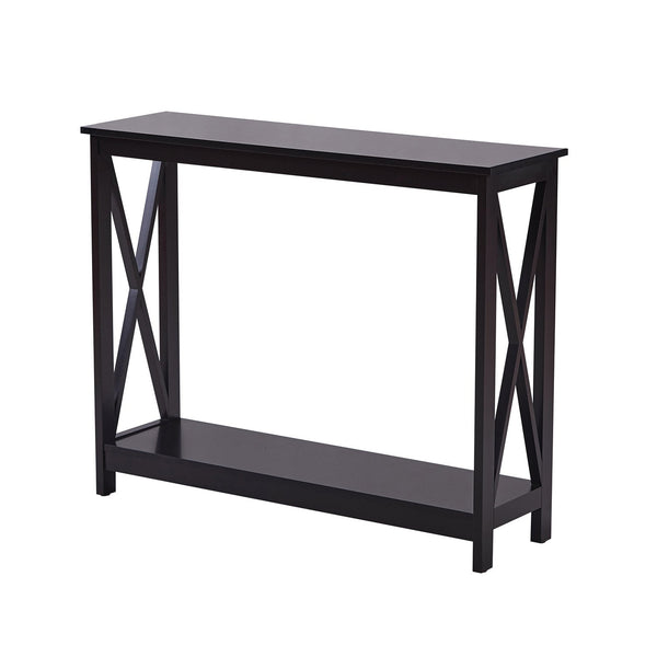  Stylish X-Frame Console Table Black