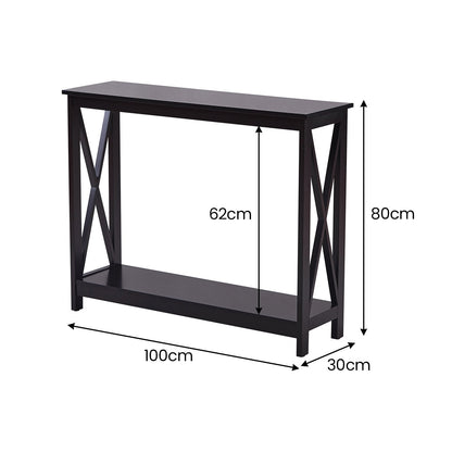 Stylish X-Frame Console Table Black