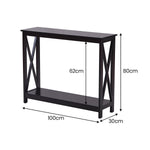 Stylish X-Frame Console Table Black