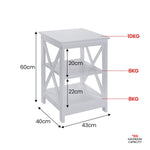 Orson 2-Tier Bedside Table - White