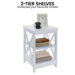 Orson 2-Tier Bedside Table - White