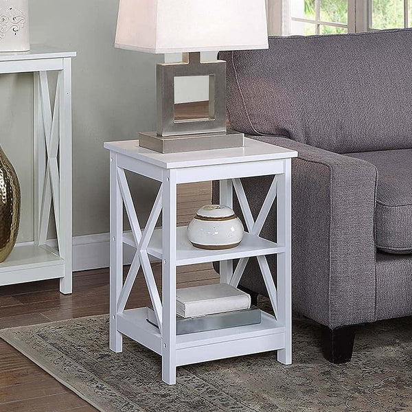  Orson 2-Tier Bedside Table - White