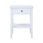 Greta Bedside Table with Drawer - White